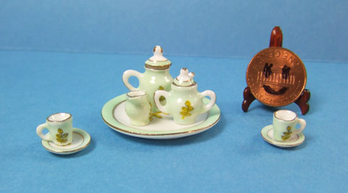 Collectible Green Eggshell Porcelain Tea Party Set - EP 05014